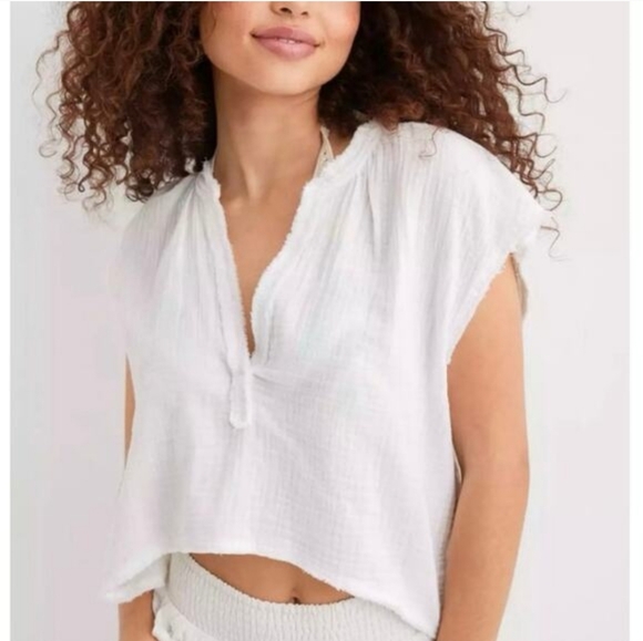 Lulus Oversized Cropped Gauze Tank Top Women's Size Small Mustard Yellow - Picture 7 of 7